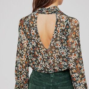 3 / $75 - Free People - Floral Long Sleeve Cropped Blouse